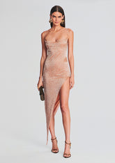 Topaz Glass Beaded Dress
