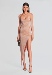 Topaz Glass Beaded Dress