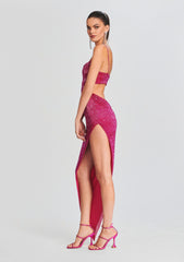 Topaz Glass Beaded Dress