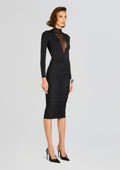 Priyanka Mesh V-Cut Midi Dress