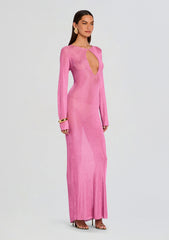 Carmel Metallic Knit Maxi Dress
